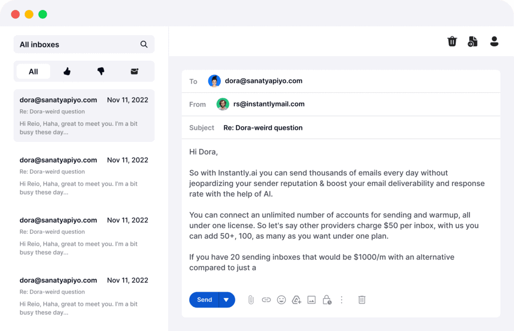 Instantly ai email writing