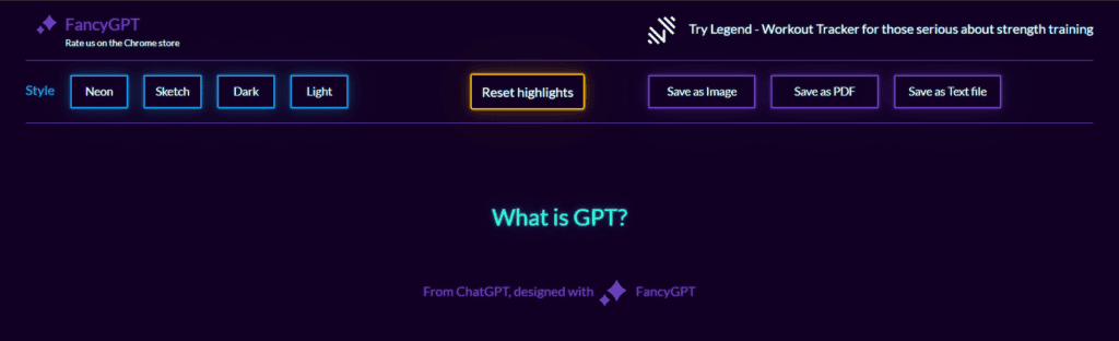 Fancy GPT app
